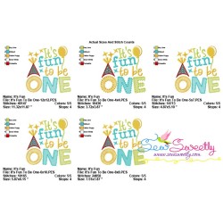 It's Fun To Be One 1st Birthday Embroidery Design Pattern-2