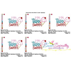 I'm Two Sweet 2nd Birthday Applique Design Pattern-2