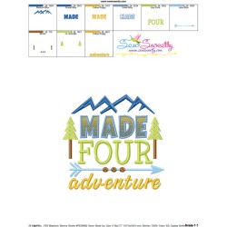 Made Four Adventure 4th Birthday Embroidery Design Pattern-3