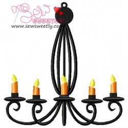 Halloween Chandelier Embroidery Design Pattern-1