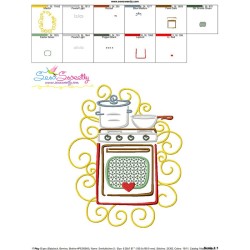 Swirly Kitchen-2 Machine Embroidery Design Pattern-3
