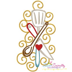 Swirly Kitchen Machine Embroidery Design Bundle-11