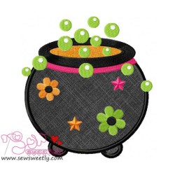 Halloween Cauldron Applique Design Pattern-1