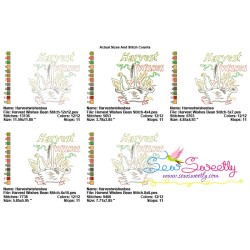 Harvest Wishes Bean/Vintage Stitch Machine Embroidery Design Pattern-2