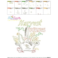 Harvest Wishes Bean/Vintage Stitch Machine Embroidery Design Pattern-3
