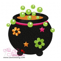 Halloween Cauldron Embroidery Design Pattern-1