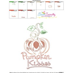 Pumpkin Kisses Bean/Vintage Stitch Machine Embroidery Design Pattern-3