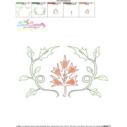Fall Leaves-2 Bean/Vintage Stitch Machine Embroidery Design Pattern-3