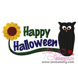 Halloween Owl Embroidery Design Pattern-1