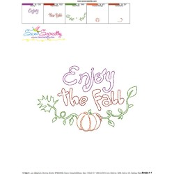 Enjoy The Fall Vintage Stitch Embroidery Design Pattern-3
