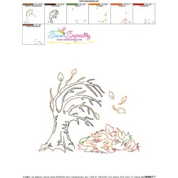 Falling Leaves Bean/Vintage Stitch Embroidery Design Pattern-3
