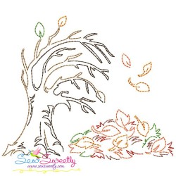 Fall/Autumn Bean/Vintage Stitch Embroidery Design Bundle-8