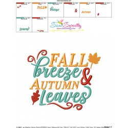 Fall Breeze Autumn Leaves Machine Embroidery Design Pattern-3