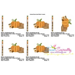 Pumpkin Boots Coffee Embroidery Design Pattern-2