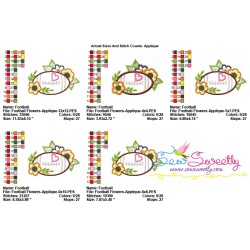 Football Flowers Applique Design Pattern-2