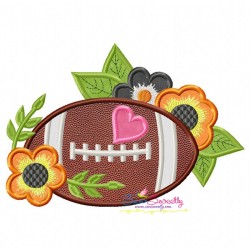 Football Flowers Applique Design Pattern-1
