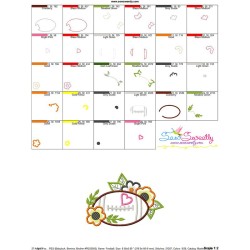 Football Flowers Applique Design Pattern-3