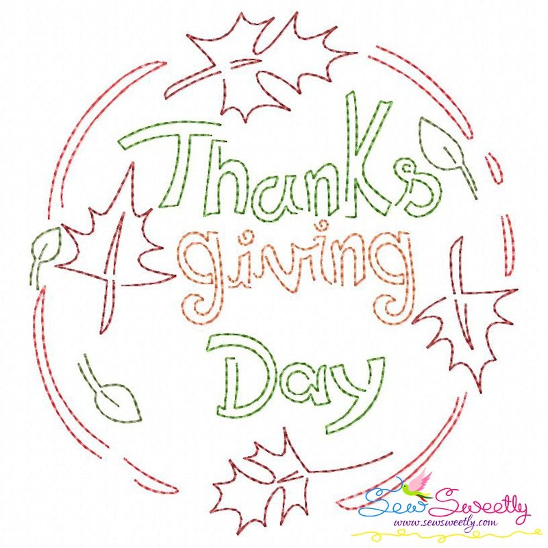 Color Work Thanksgiving Day Bean/Vintage Stitch Machine Embroidery Design Pattern-1