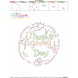 Color Work Thanksgiving Day Bean/Vintage Stitch Machine Embroidery Design Pattern-3