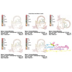 Color Work Thanksgiving Basket Embroidery Design Pattern-2