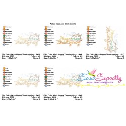 Color Work Happy Thanksgiving-2 Bean/Vintage Stitch Embroidery Design Pattern-2