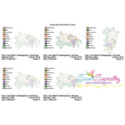 Color Work Thanksgiving-1 Bean/Vintage Stitch Machine Embroidery Design Pattern-2