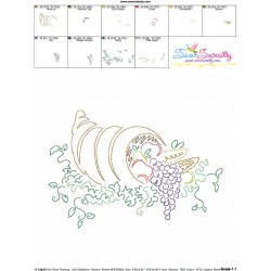 Color Work Thanksgiving-1 Bean/Vintage Stitch Machine Embroidery Design Pattern-3