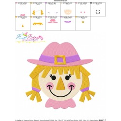 Girl Scarecrow Machine Embroidery Design Pattern-3