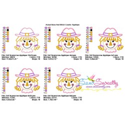 Girl Scarecrow Applique Design Pattern-2