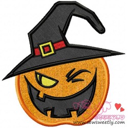 Witchy Pumpkin Applique Design Pattern-1