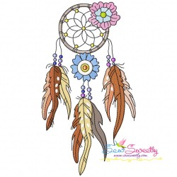 Floral Dream Catcher-7 Machine Embroidery Design Pattern-1