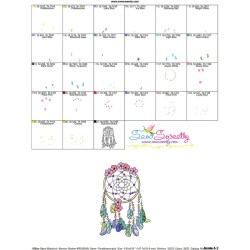 Floral Dream Catcher-5 Machine Embroidery Design Pattern-3