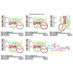 Candy Apple Cutie Lettering Applique Design Pattern-2