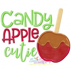 Candy Apple Cutie Lettering Applique Design Pattern-1