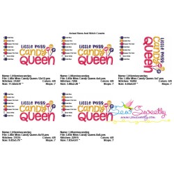 Little Miss Candy Queen Lettering Machine Embroidery Design Pattern-2