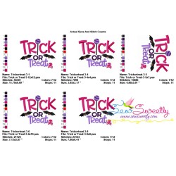Trick or Treat-3 Lettering Machine Embroidery Design Pattern-2