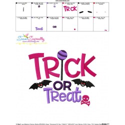 Trick or Treat-3 Lettering Machine Embroidery Design Pattern-3