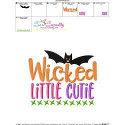 Wicked Little Cutie Halloween Lettering Embroidery Design Pattern-3