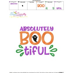 Absolutely Bootiful Halloween Lettering Embroidery Design Pattern-2