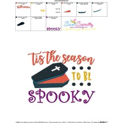 Tis the Season To Be Spooky Halloween Lettering Embroidery Design Pattern-3