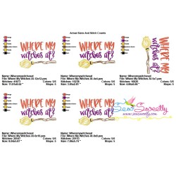 Where My Witches At Halloween Lettering Embroidery Design Pattern-2