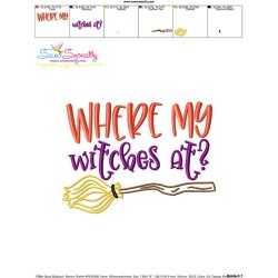 Where My Witches At Halloween Lettering Embroidery Design Pattern-3