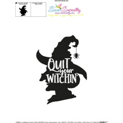 Quit Your Witchin-2 Halloween Lettering Embroidery Design Pattern-3