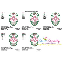 Sugar Skull-1 Halloween Embroidery Design Pattern-2