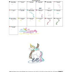 Christmas Unicorn Ice Skating Embroidery Design Pattern-3