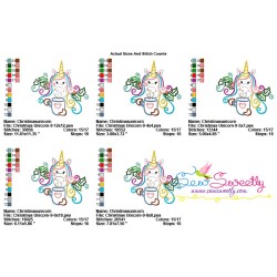 Christmas Unicorn Coffee Embroidery Design Pattern-2