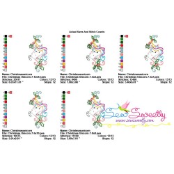 Christmas Unicorn Candy Cane Embroidery Design Pattern-2