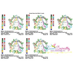 Christmas Unicorn Bell Embroidery Design Pattern-2