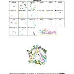 Christmas Unicorn Bell Embroidery Design Pattern-3