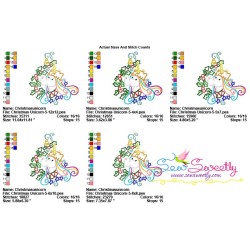 Christmas Unicorn Winter Hat Embroidery Design Pattern-2